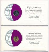 Barbados 1979. 25c + Dominika 1965. 5c mindkettő "COINS OF ALL NATIONS" borítékban, bélyeg...