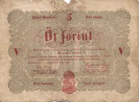 1848. 5Ft "Kossuth bankó" (3x) T:restaurált (2x), IV (1x)