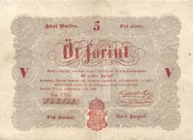 1848. 5Ft "Kossuth bankó" (8x) 2klf színben T:restaurált