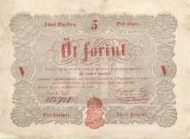 1848. 5Ft "Kossuth bankó" 2klf előlapi román nyelvű variáns! T:restaurált