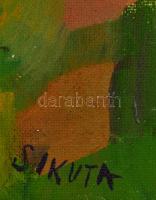 Sikuta jelzéssel: Kilátás a folyótorkolatra. Olaj, farost, 55×80 cm