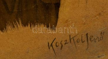 Koszkol jelzéssel: Kis Szent Teréz. Színes litográfia, papír, üvegezett keretben, 26×22 cm