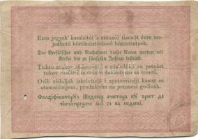 1848. 5Ft "Kossuth bankó" (5x) ritkább variánsú román szöveggel T:IV, benne keskenyre vágo...