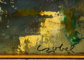 Czóbel jelzéssel: Virágcsendélet. Olaj, vászon, keretben, 50×40 cm