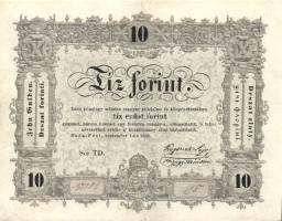 1848. 10Ft "Kossuth bankó" (2x) T:restaurált