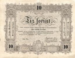 1848. 10Ft "Kossuth bankó" (2x) T:restaurált