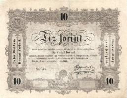 1848. 10Ft "Kossuth bankó" (2x) T:restaurált