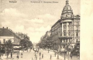 Budapest VIII Kerepesi út, Életbiztosító Részvénytársaság, Ohm János üzlete, villamosok
