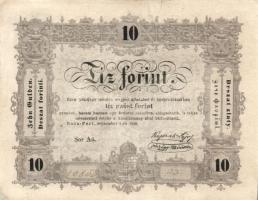 1848. 10Ft "Kossuth bankó" (2x) T:restaurált
