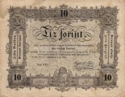 1848. 10Ft "Kossuth bankó" 2 erősen klf színvariáns, mindkettő hátlapi ferde kettőspontokk...