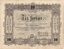 1848. 10Ft "Kossuth bankó" T:III