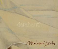 Mácsai jelzéssel: Gesztenye Gusztis csendélet. Akvarell, papír, üvegezett keretben, 39×48 cm