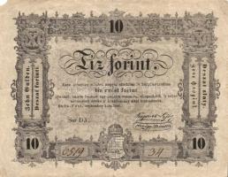 1848. 10Ft "Kossuth bankó" (4x) T:IV