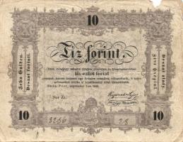 1848. 10Ft "Kossuth bankó" (4x) T:IV