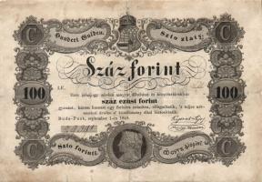 1848. 100Ft "Kossuth bankó" T:restaurált