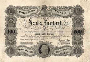 1848. 100Ft "Kossuth bankó" T:restaurált