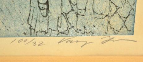 Varga Imre (1923-): Kurvák, rézkarc, papír, jelzett, számozott, üvegezett keretben, paszpartuban, 47...