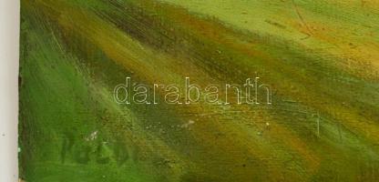 Poldi jelzéssel: Dunakanyar. Olaj, farost, 40×50 cm