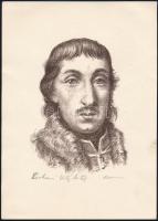 Szemerey Zoltán (1908-?)-Herman Lipót (1884-1972): Nagy magyar írók-költők, 8 db litográfia, jelzett...