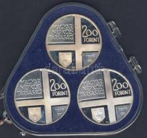 1976. 200Ft Ag 3klf db "Festők I. - Derkovits, Szinyei, Munkácsi" sor T:PP Eredeti plombál...