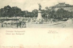 1899 Budapest V. Petőfi szobor, lovas szekér (EK)
