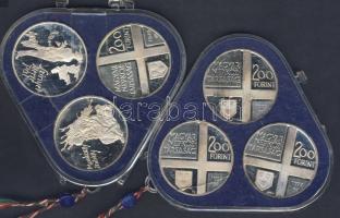 1976-77. 200Ft Ag 6klf db "Festők I. +II." komplett sor T:PP Eredeti plombált MNB tokban (...