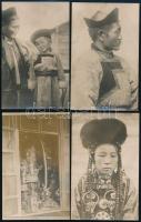 cca 1916 Mongólia 17 db eredeti fotó képeslap méretben népviseletben lévő emberek, tárgyak / Mongoli...