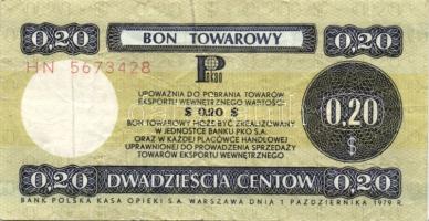 Lengyelország 1979. 20c "Bon Towarowy" T:II/III + 1984. 1000Zl utazási csekk T:III