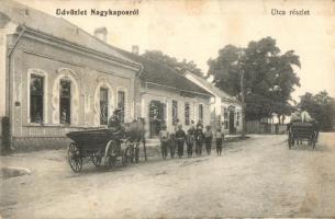 Nagykapos, Velke Kapusany; utcakép gyerekekkel. Fogyasztási szövetkezet kiadása / street view with children (fl)