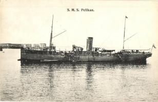SMS Pelikan Torpedodepotschiff und Admiralsyacht / K.u.K. Kriegsmarine torpedo depot boat. G. Fano, Pola, 1907-08.