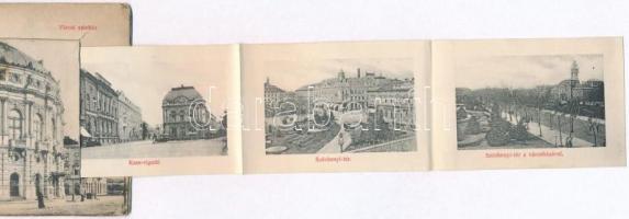 Szeged, Városi színház. leporellocard vasútállomással és zsinagógával belül