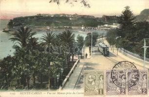 Monte Carlo, street view with tram, TCV card (EK)