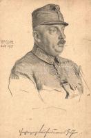 1917 K.u.K. military officer. Deutscher Schulverein Karte Nr. 1089. s: Karl Friedrich Gsur (EK)