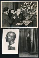 Szemerjai Demeter Károly szobrász és festőművészről és műveiről készült fotók + 1 db névjegykártya, 8x6 és 13x18 cm közötti méretekben