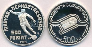 1981. 500Ft Ag "Labdarúgó Világbajnokság 1982" (2xklf) T:PP felületi karc