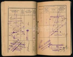 1920 Névre szóló munkakönyv, okmánybélyeggel, Weiss Manfréd bélyegzéssel