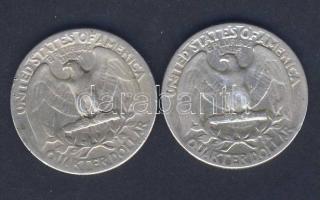 USA 1946+1956. 1/4$ Ag (2klf) "Liberty" T:3