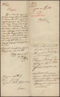 1854 Végzés a váci heti vásáron történt ügyről, szignettás papíron