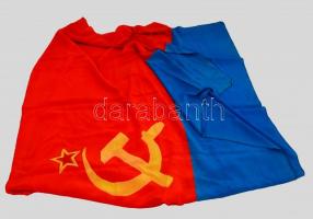 cca 1980 Az Ukrán Szovjet Szocialista Köztársaság zászlaja, muszlin, 207x100 cm