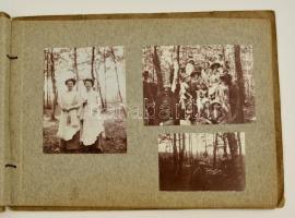 1912 Sopron, Csütörtöki Turista Asztal a vendéglátó soproni turista hölgyeknek a Magyar Turista Egylet vándor gyűlésének emlékére fotóalbum, 26 db képpel, köztük csoportképek, városképek, album mérete: 18,5x25 cm
