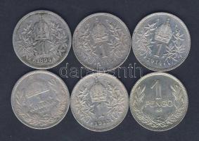 1893. 1K Ag + 1937. 1P Ag + Ausztria 1Kr Ag 1894,1913,1914,1915. T:2,3