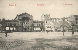 Budapest I. Batthyány tér (régen Bomba tér), Budai vásárcsarnok, Wirth Antal, Petz Ágoston üzletei. M. T. és F. I. Koch és Pór kiadása