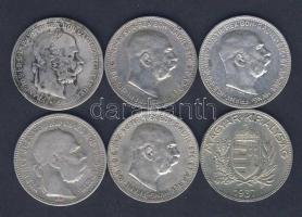 1893. 1K Ag + 1937. 1P Ag + Ausztria 1Kr Ag 1894,1913,1914,1915. T:2,3