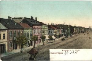 Szászrégen, Reghin; Fő tér / Hauptplatz / main square (fl)