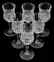 6 db boros pohár, hibátlanok, m: 17,5 cm