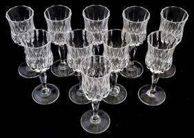 10 db boros pohár, hibátlanok, m: 13,5 cm