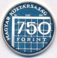 1998. 750Ft Ag "Labdarúgó VB" tanúsítvánnyal, tokban T:PP ujjlenyomatos 
Adamo EM148