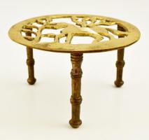 Áttört réz edénytartó, ló sziluettel, m:9 cm, d:14,5 cm