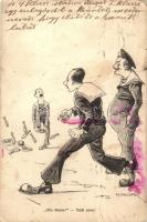 Alle Neune! Tutti Nove! All Nine! / tekéző matrózok, humor / K.u.K. Kriegsmarine mariners kegel bowling, humour. G. Fano, Pola 1910-11. s: Ed Dworak (EK)