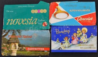 Vegyes retro csokipapírok, különféle márkák, többségében magyar, de vannak benne külföldiek is, vált...